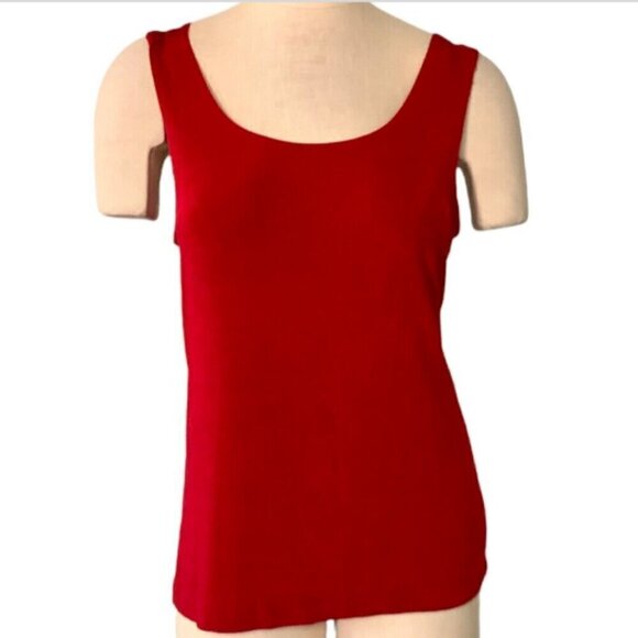 Chico's Travelers Travel Tank Top Sz 2 (L/12) Red #19778 - Picture 2 of 6